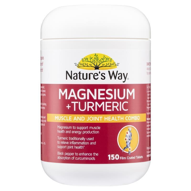 [PRE-ORDER] STRAIGHT FROM AUSTRALIA - Nature's Way Magnesium + Turmeric 150 Tablets New Formula